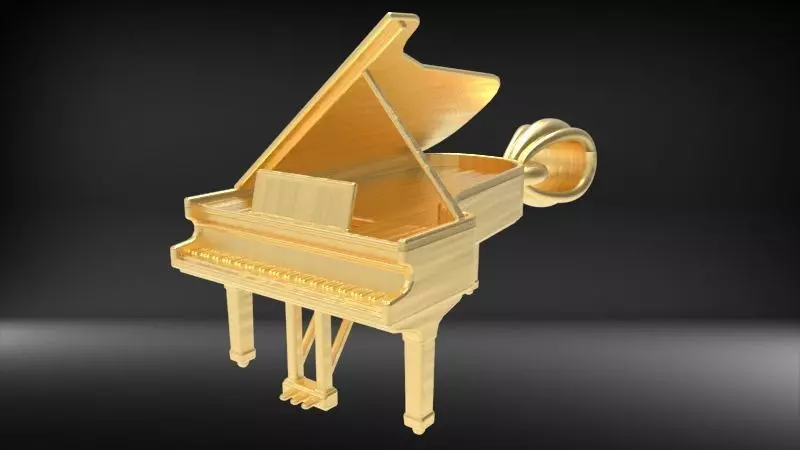 Piano pendant 3D print model_0