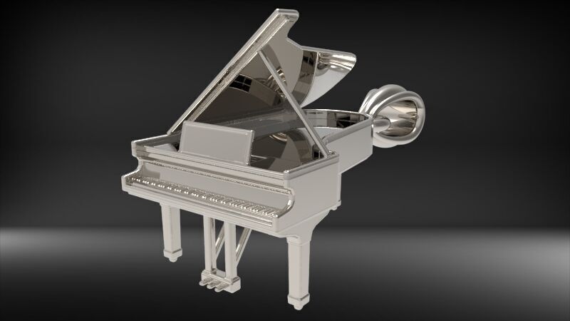Piano pendant 3D print model_8