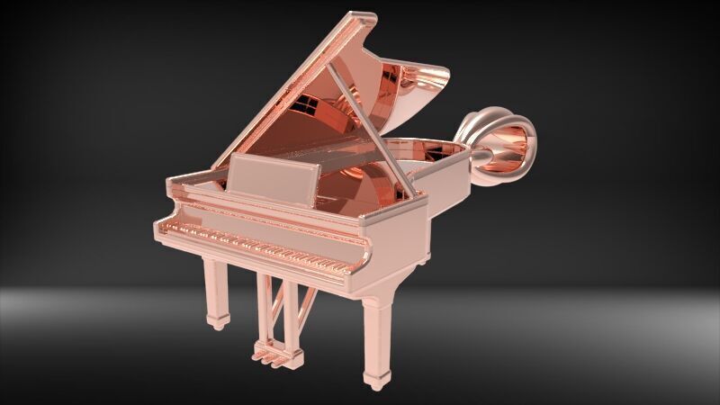 Piano pendant 3D print model_16