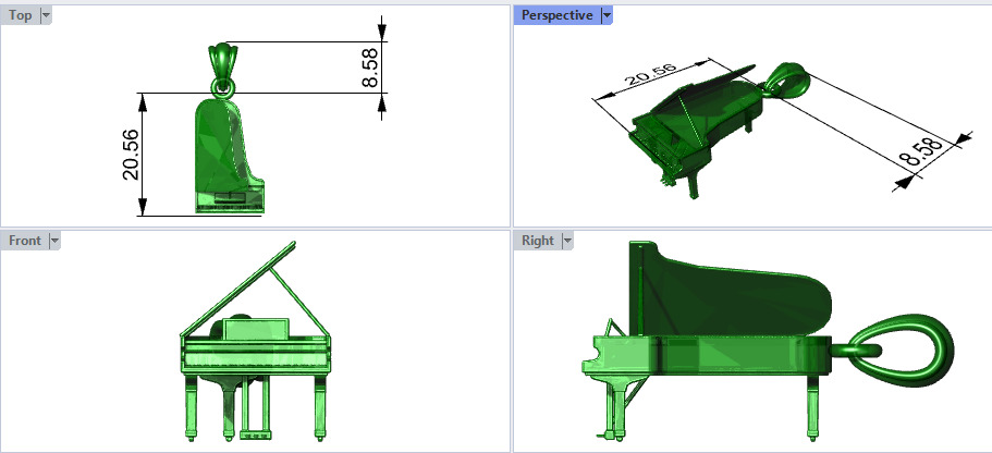 Piano pendant 3D print model_37