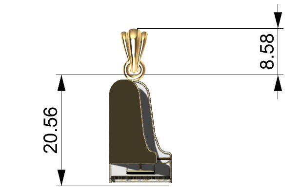 Piano pendant 3D print model_36