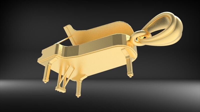 Piano pendant 3D print model_3