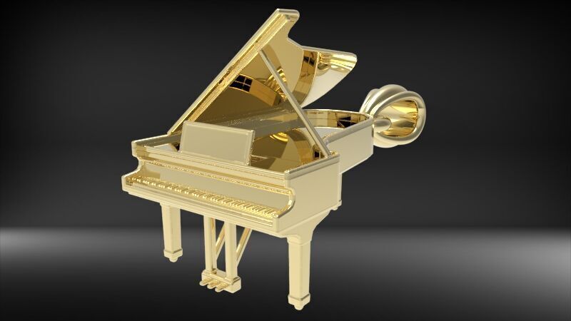 Piano pendant 3D print model_4