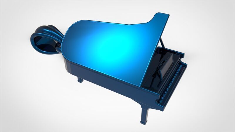 Piano pendant 3D print model_33
