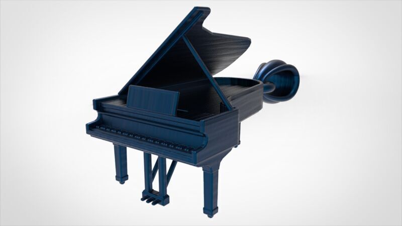 Piano pendant 3D print model_35