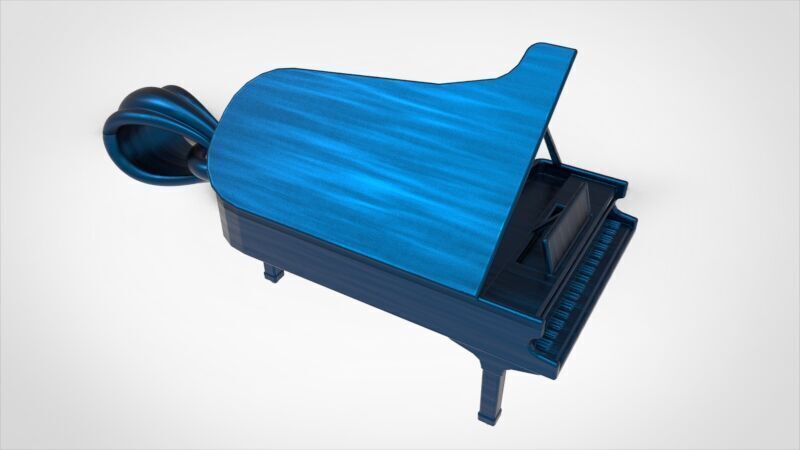 Piano pendant 3D print model_34