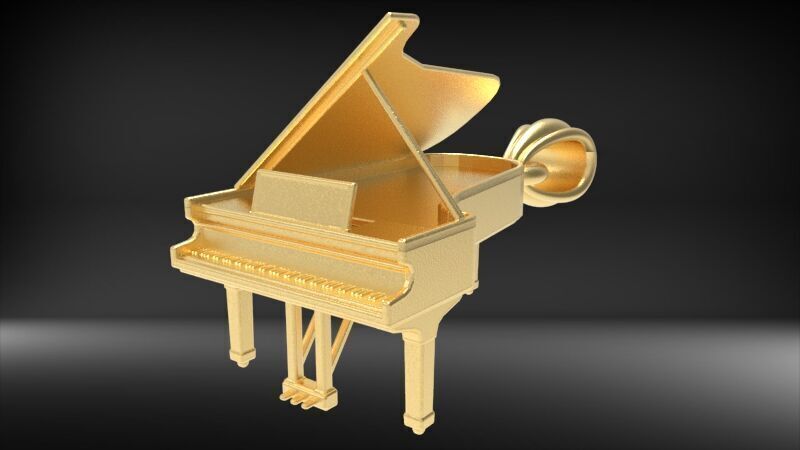 Piano pendant 3D print model_6
