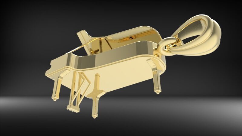 Piano pendant 3D print model_17