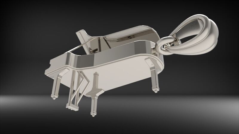 Piano pendant 3D print model_20