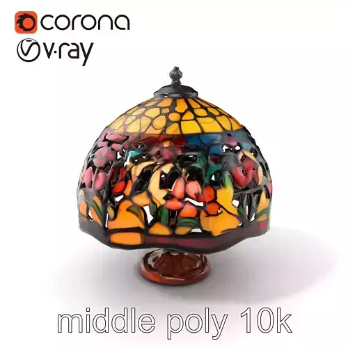 Antique Stained Glass Lampshade Artisanal Craft model pack Low-poly 3D model