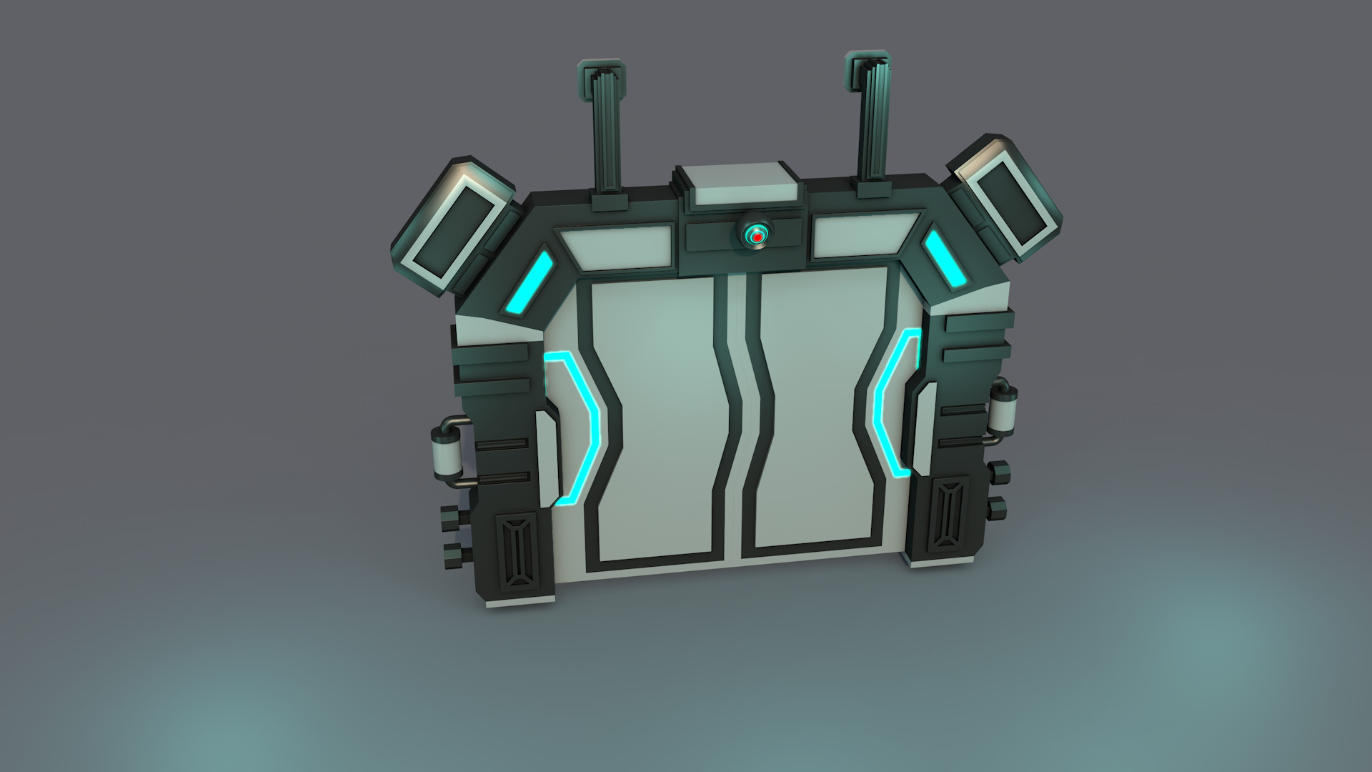 Sci fi Door  3D model_3