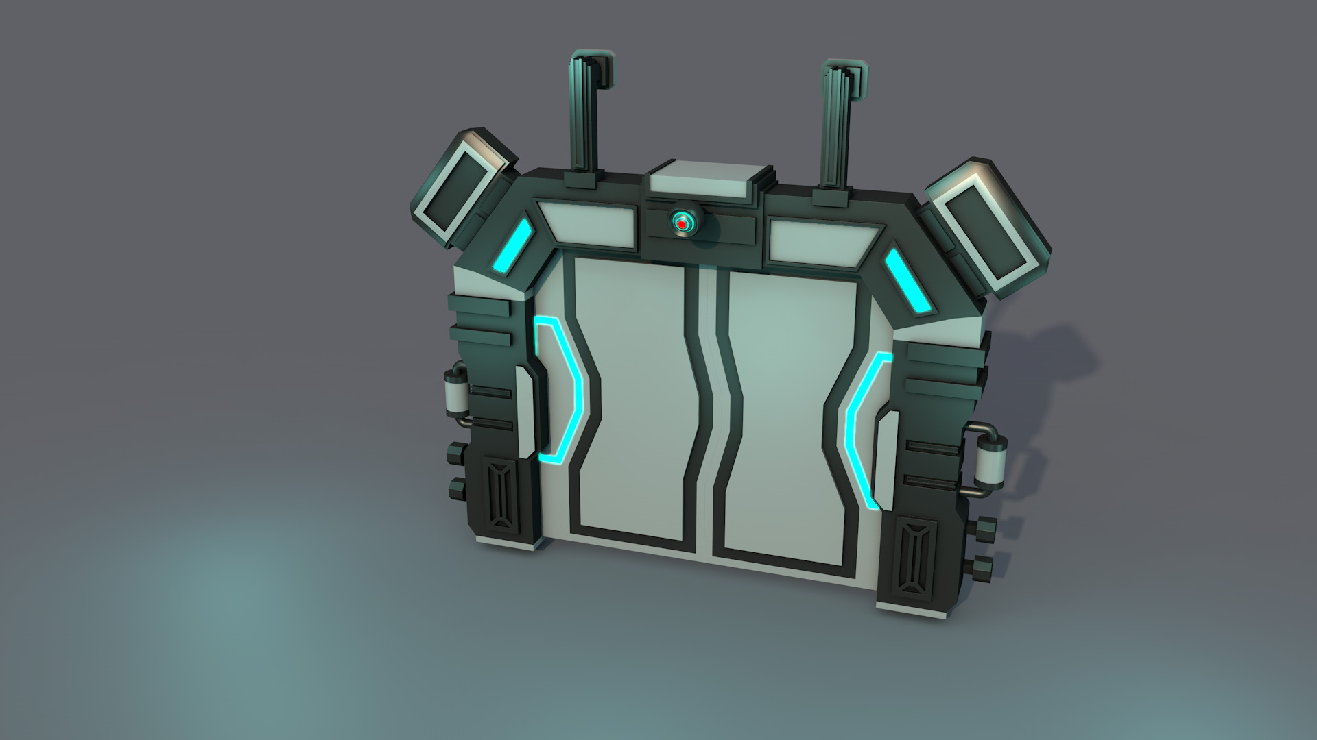 Sci fi Door  3D model_4