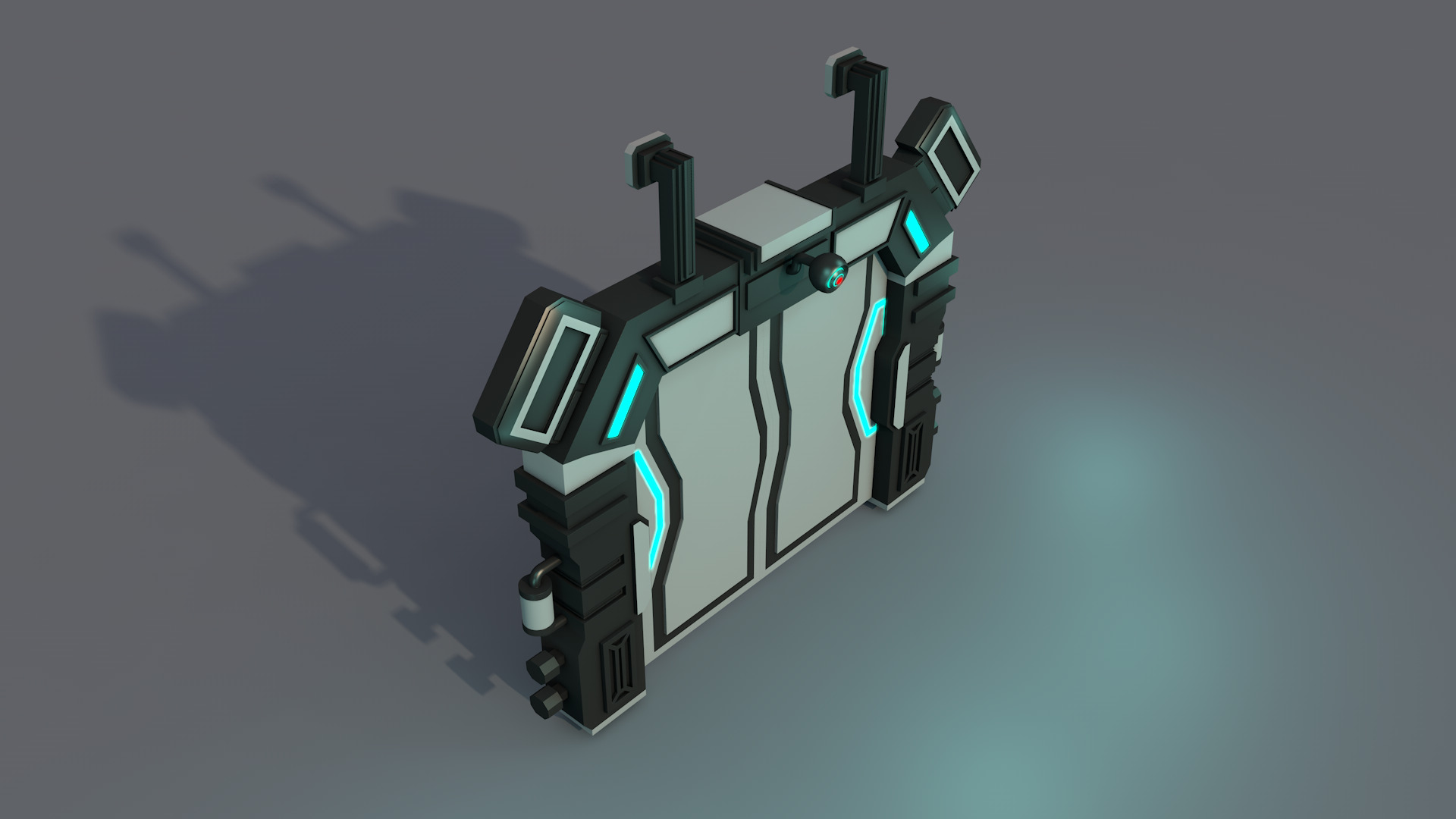Sci fi Door  3D model_1