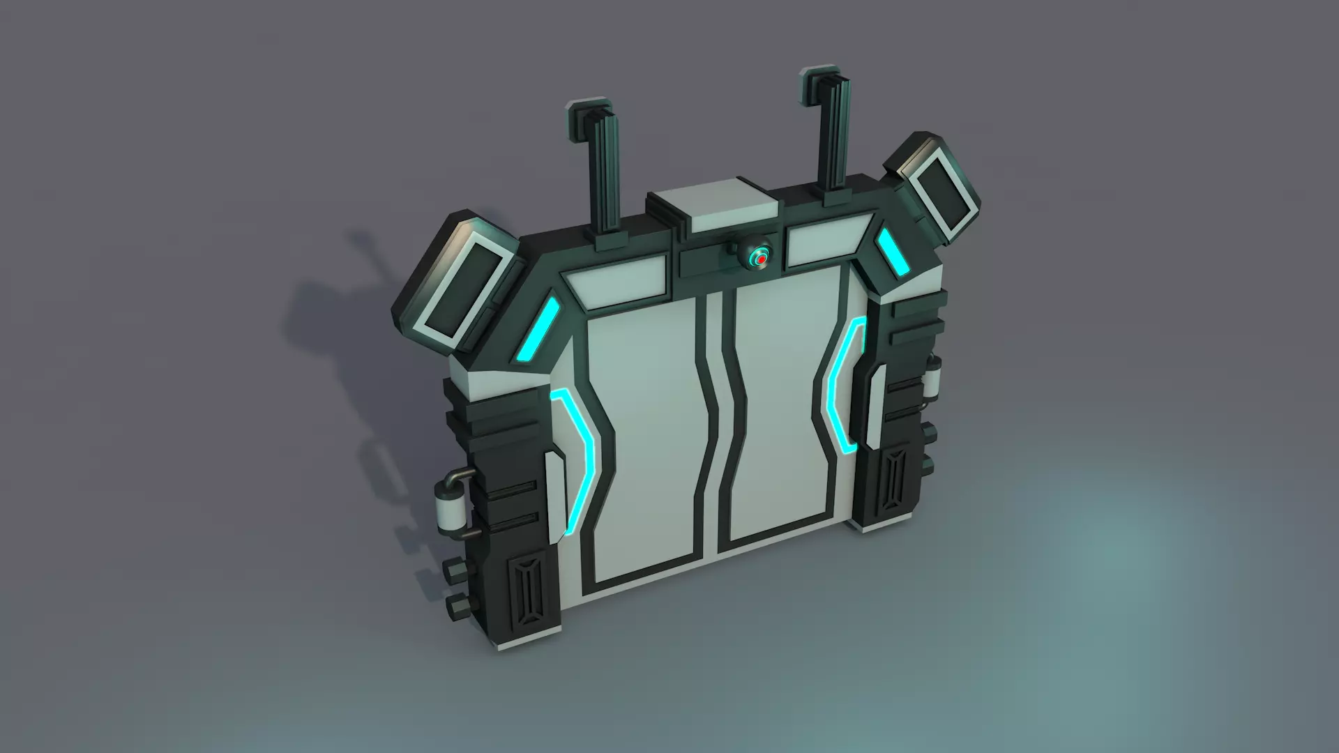 Sci fi Door  3D model_0