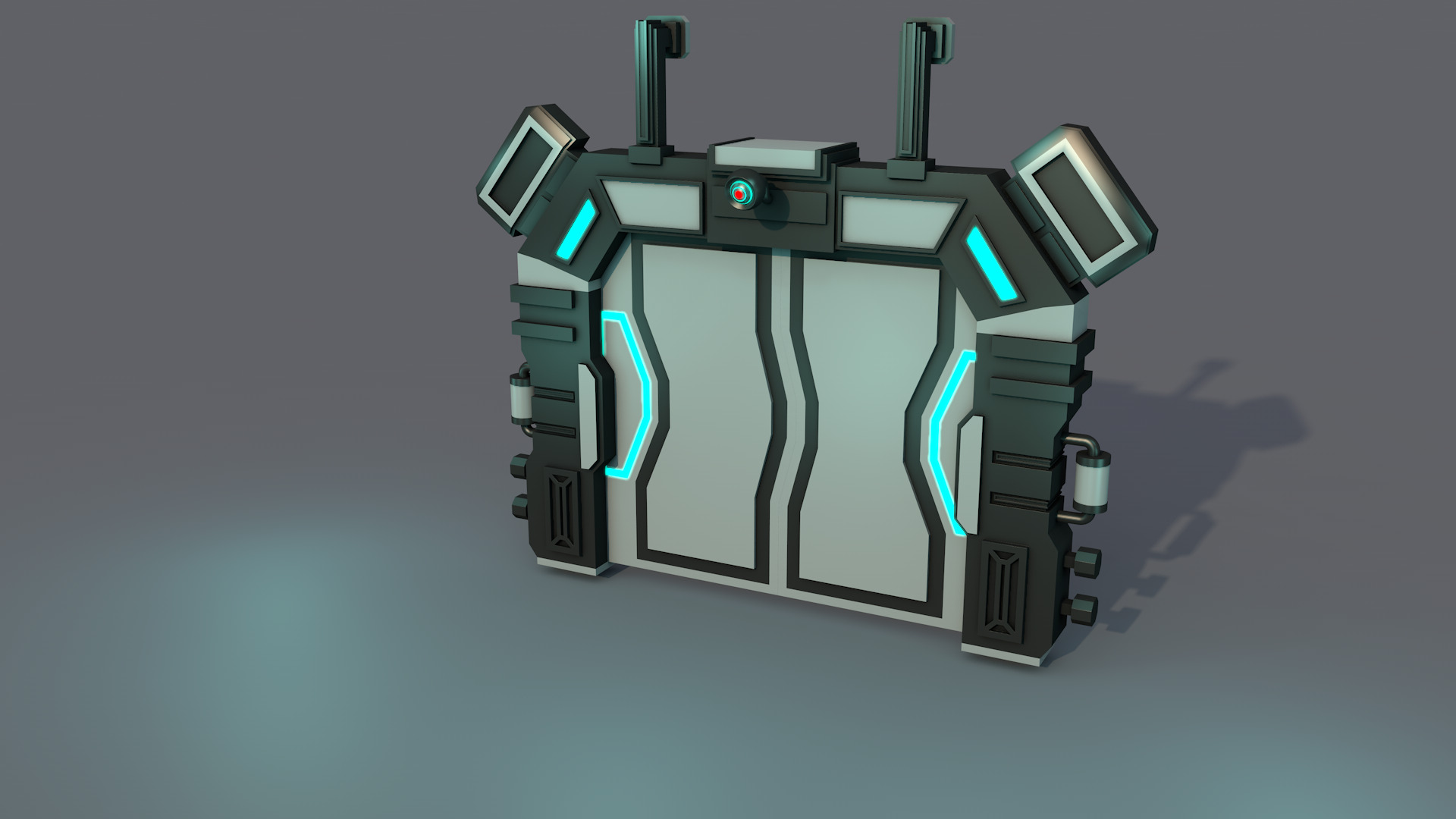 Sci fi Door  3D model_2