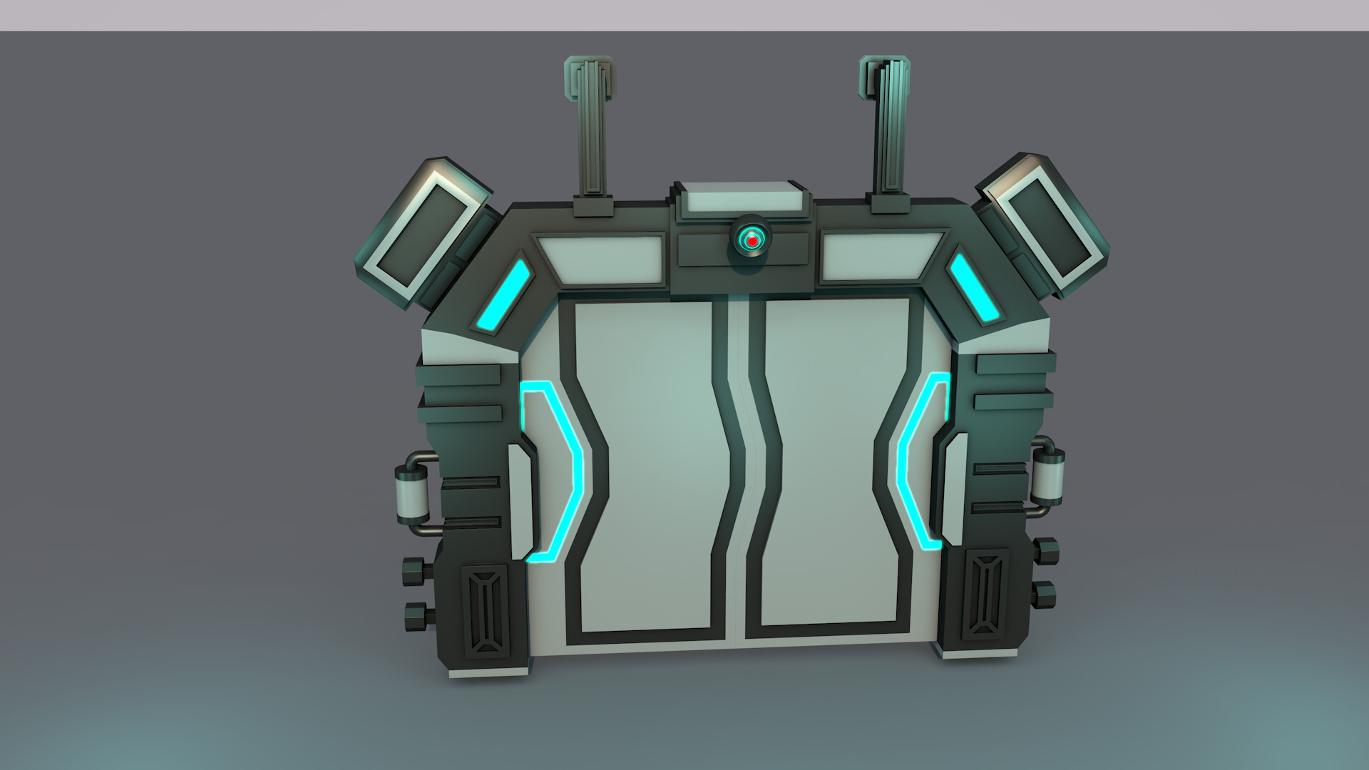 Sci fi Door  3D model_7