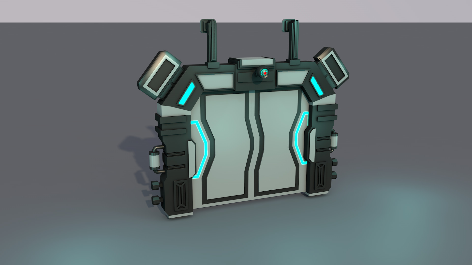 Sci fi Door  3D model_5