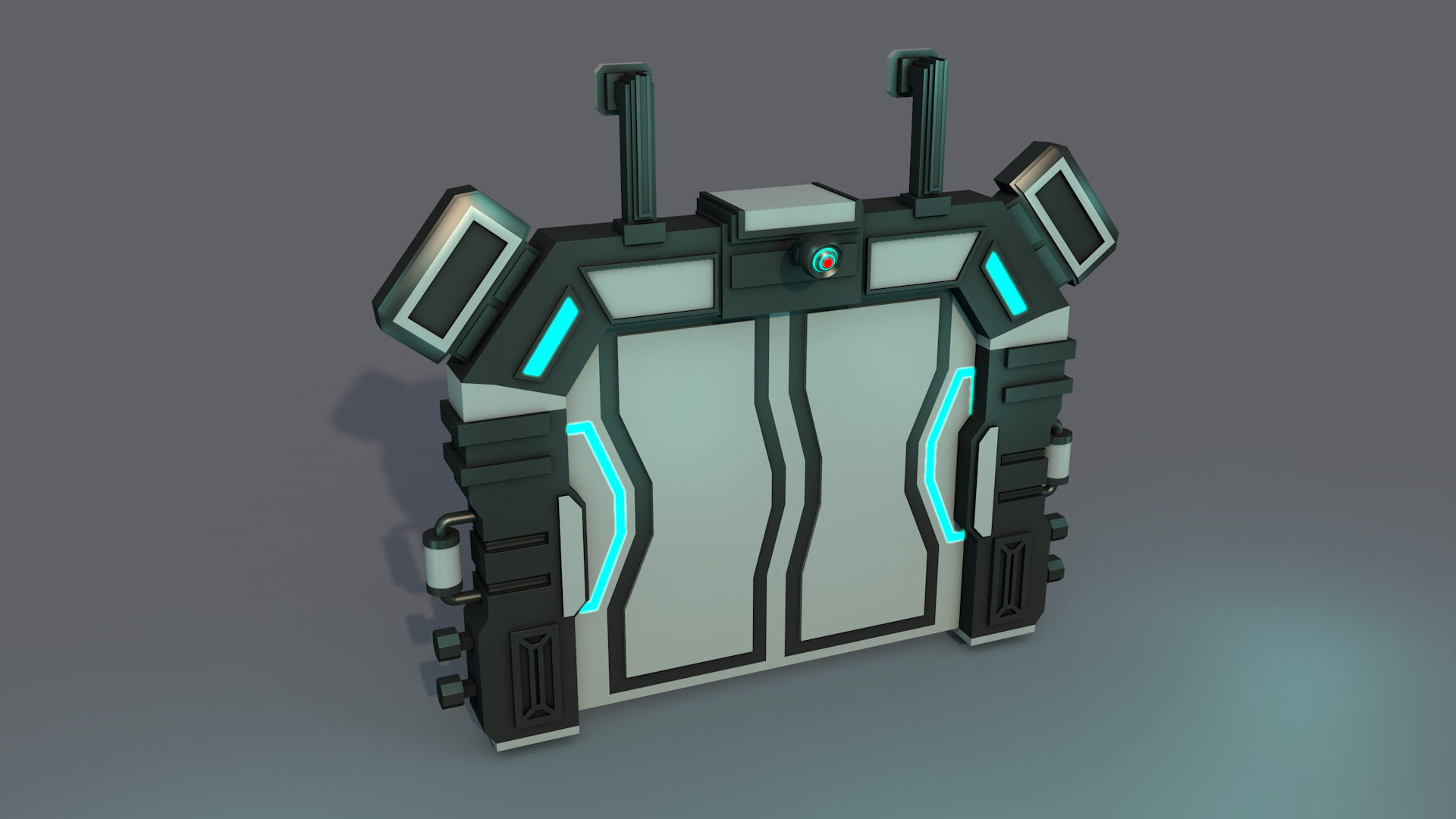 Sci fi Door  3D model_6