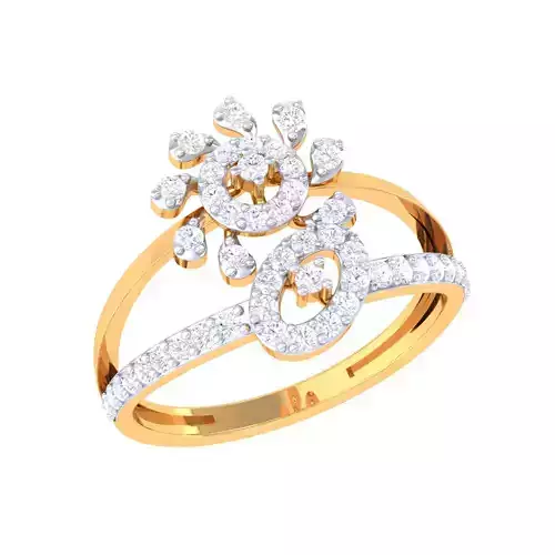 Printable 3D jewelry model of Lady diamond ring