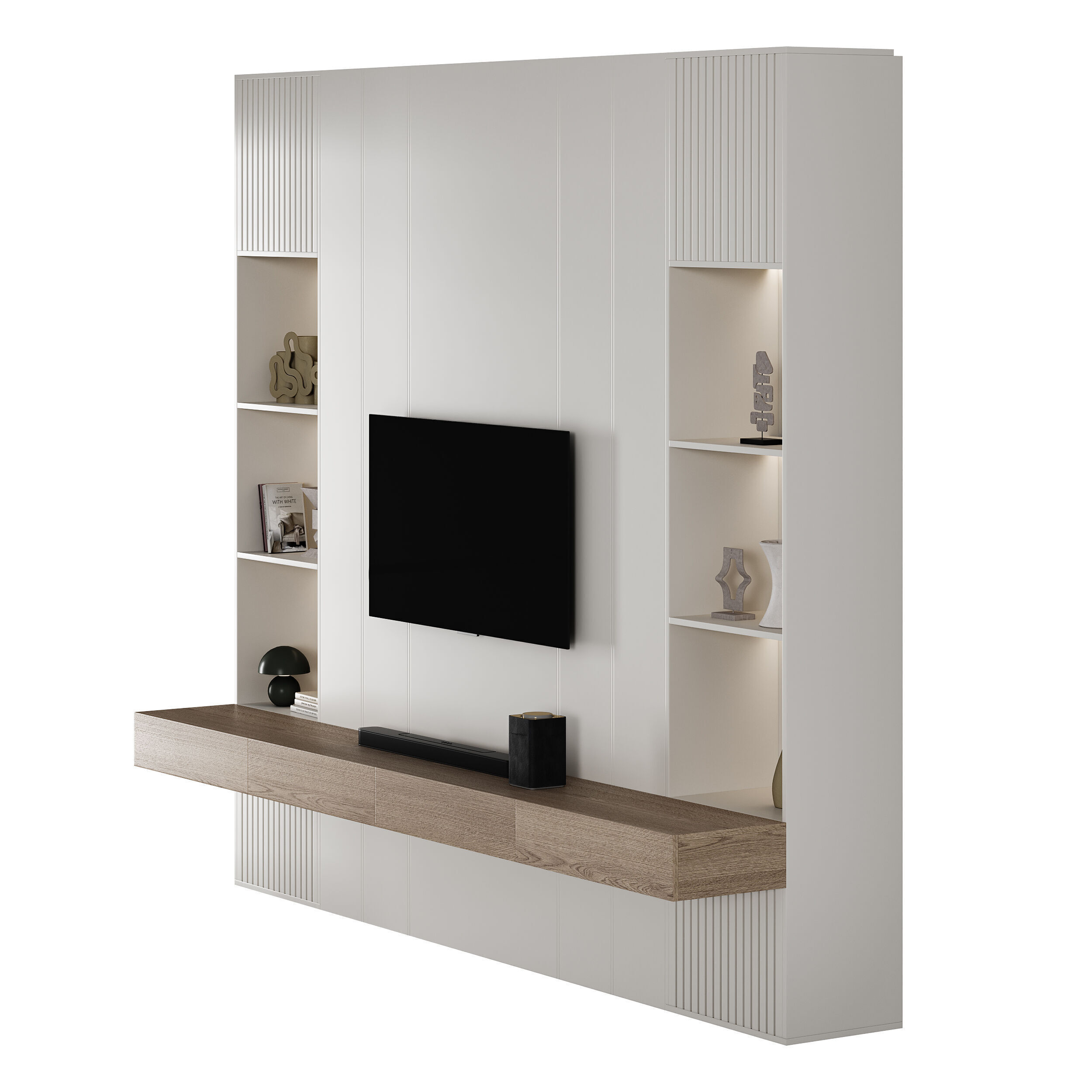 Modern TV Wall 016 3D model_4