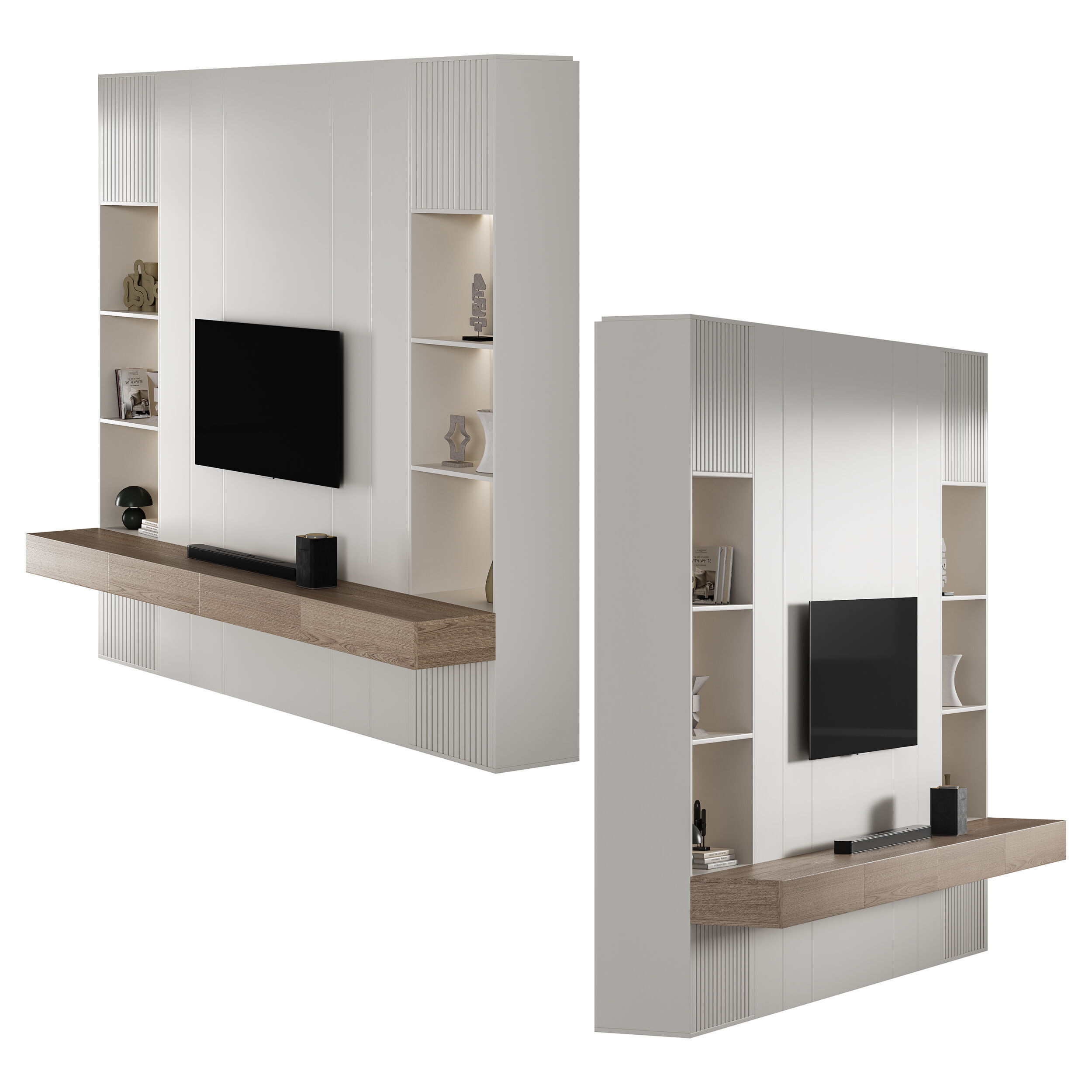Modern TV Wall 016 3D model_6