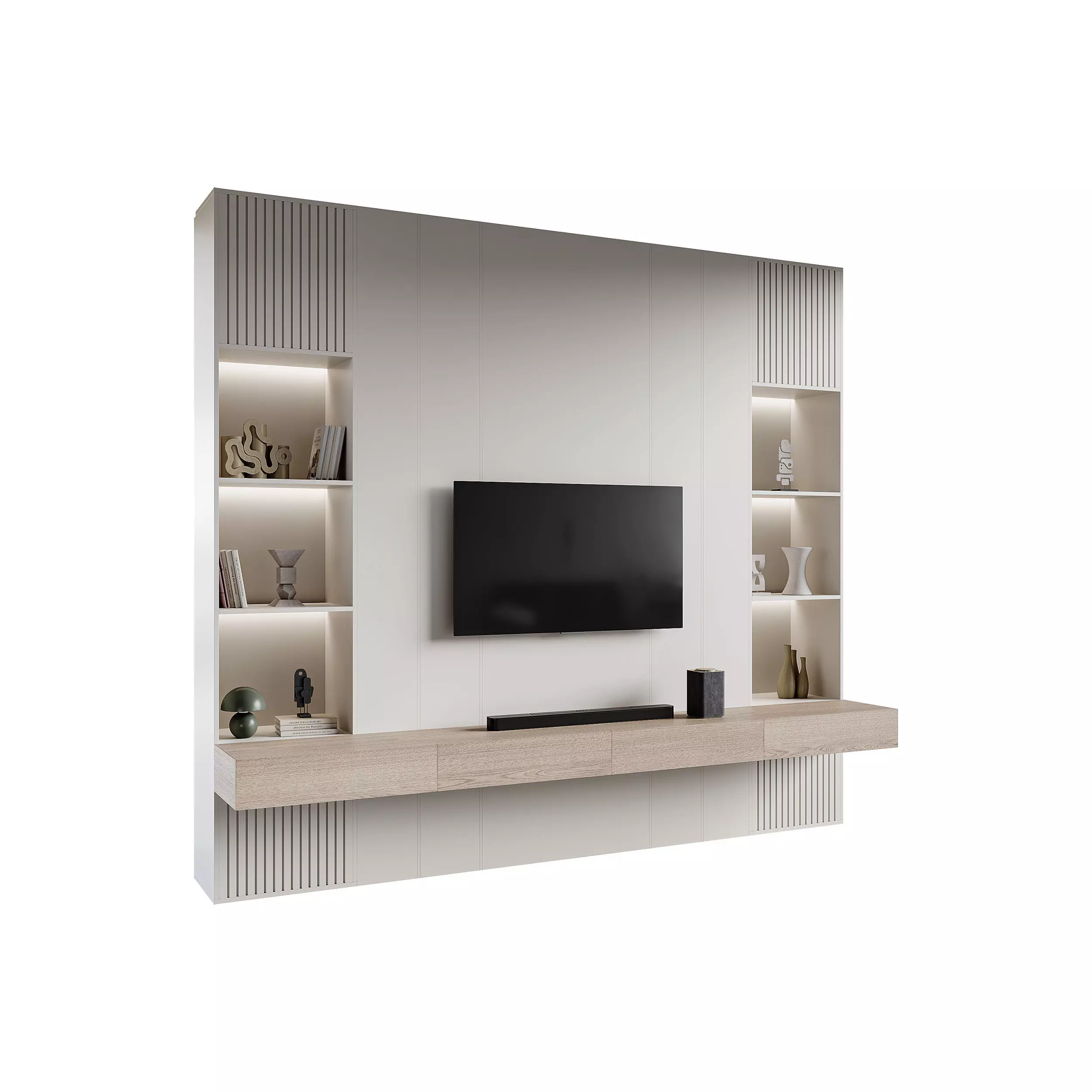 Modern TV Wall 016 3D model_0