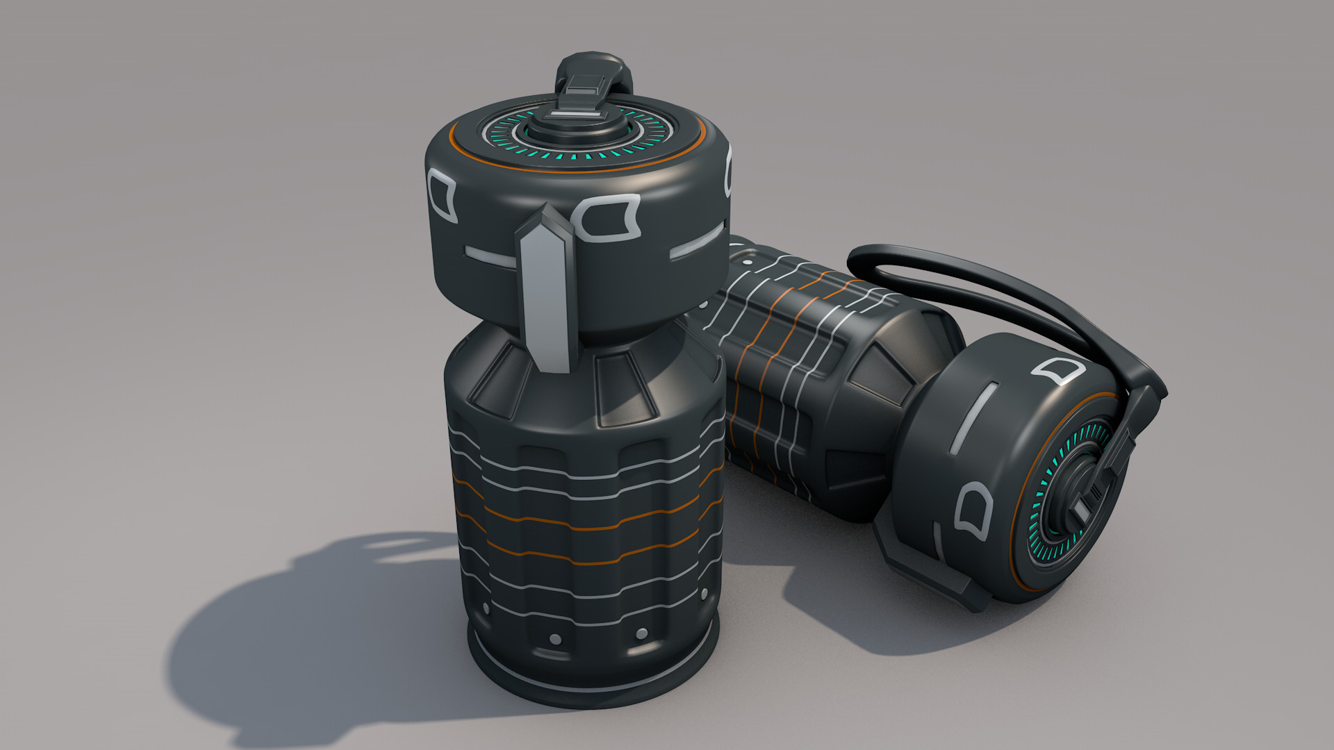 Sci fi Grenade 3D model_1