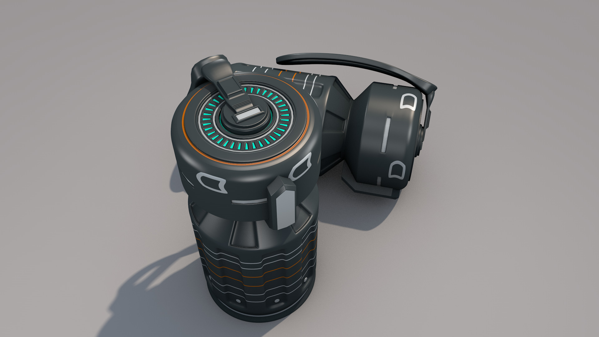 Sci fi Grenade 3D model_9