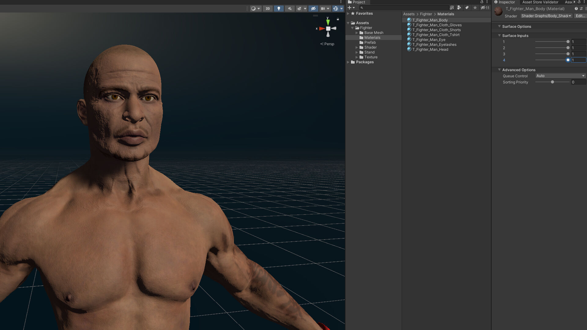 Fighter Man Low-poly 3D model_27