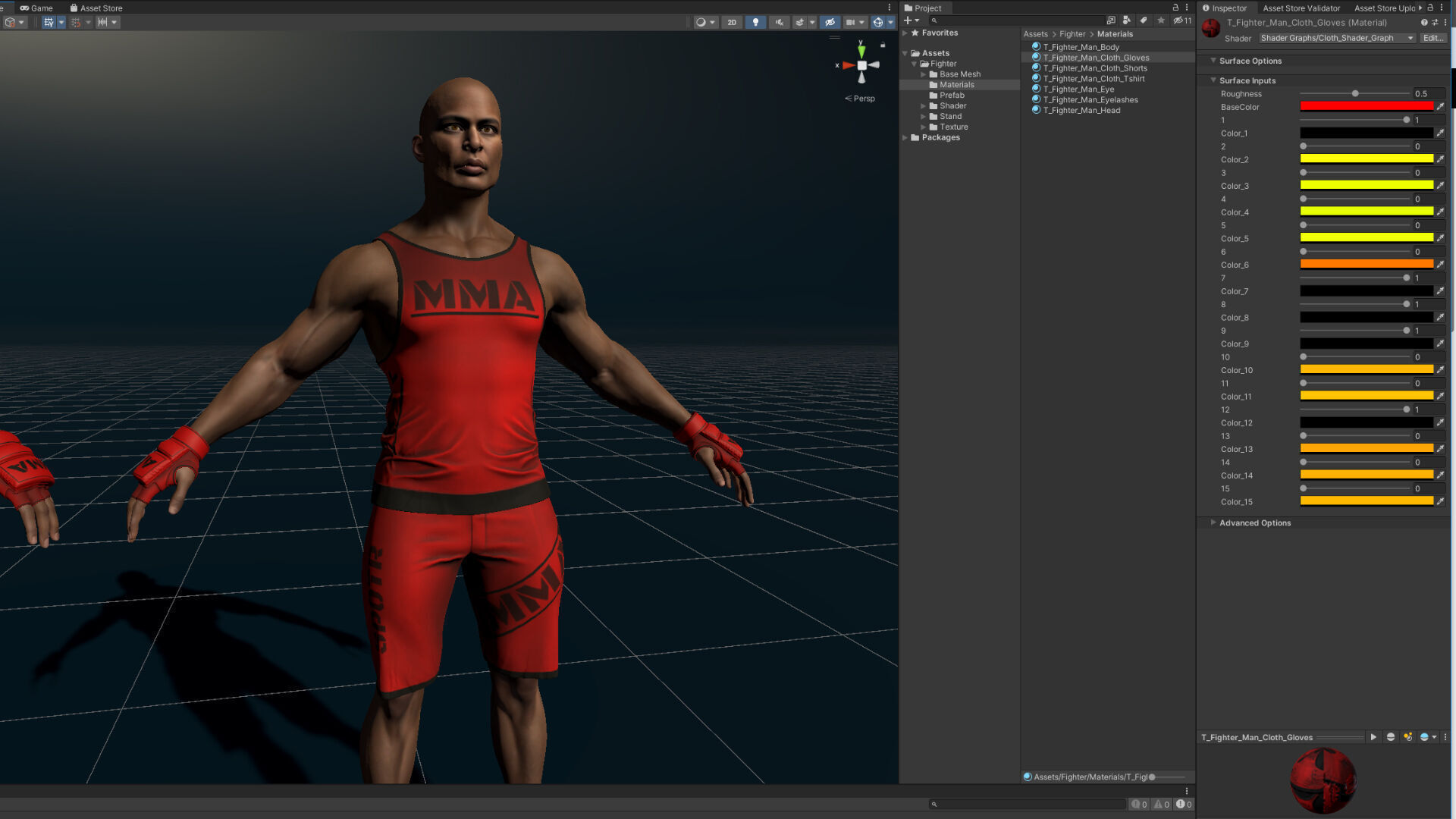 Fighter Man Low-poly 3D model_22