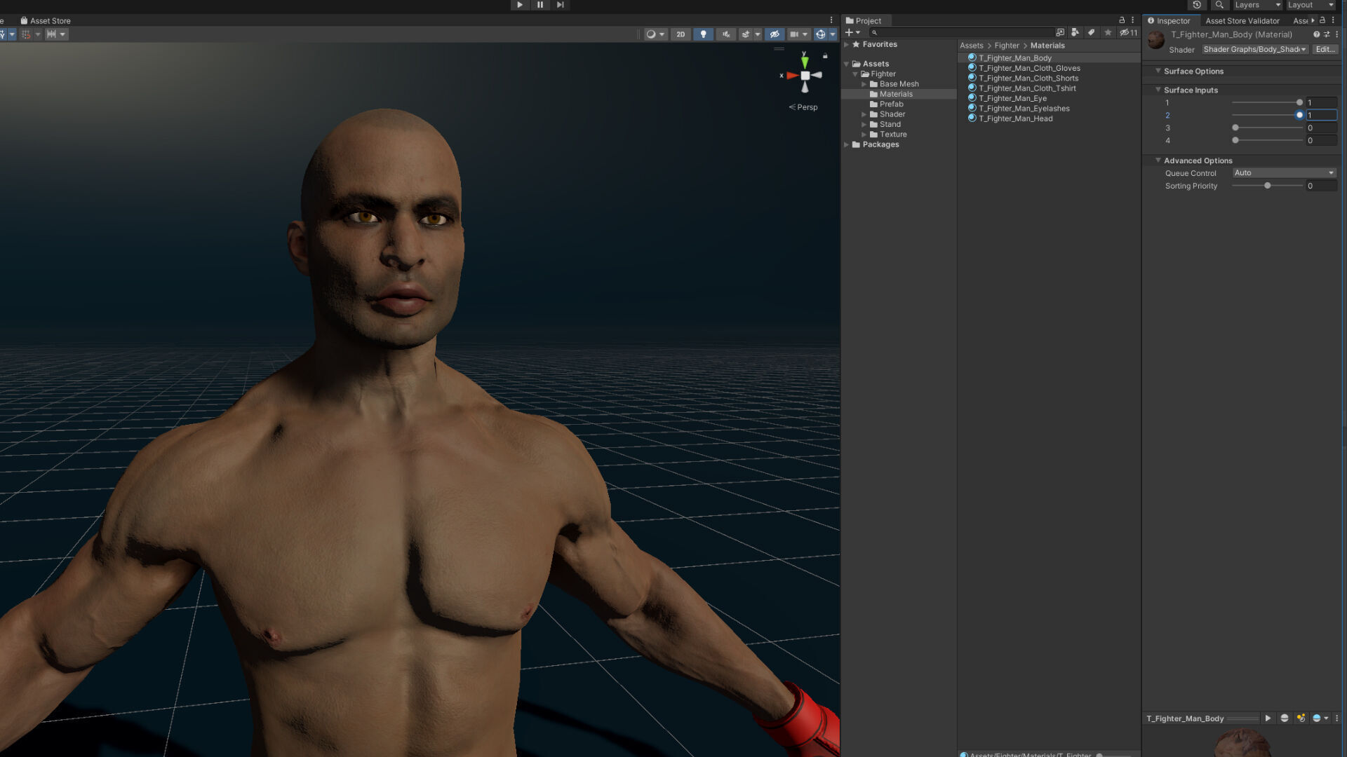 Fighter Man Low-poly 3D model_25