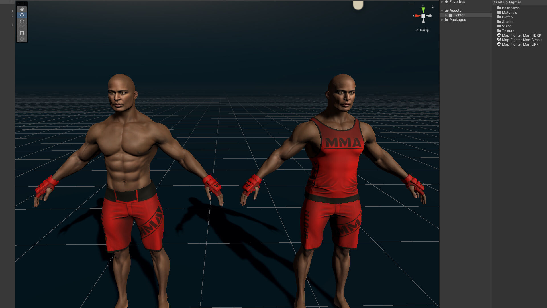 Fighter Man Low-poly 3D model_21