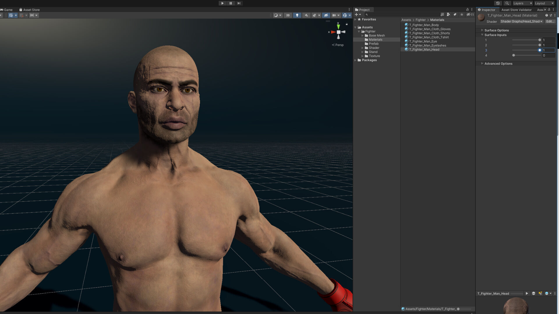 Fighter Man Low-poly 3D model_26