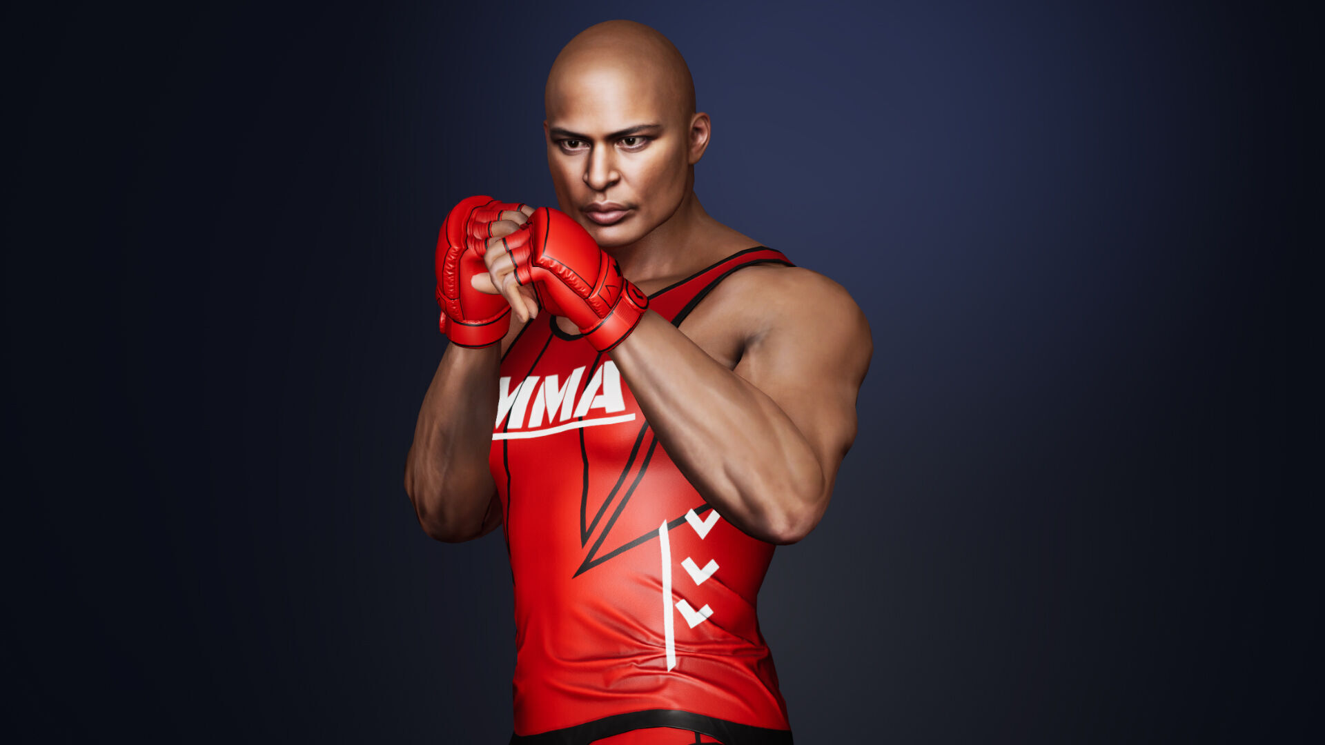 Fighter Man Low-poly 3D model_5