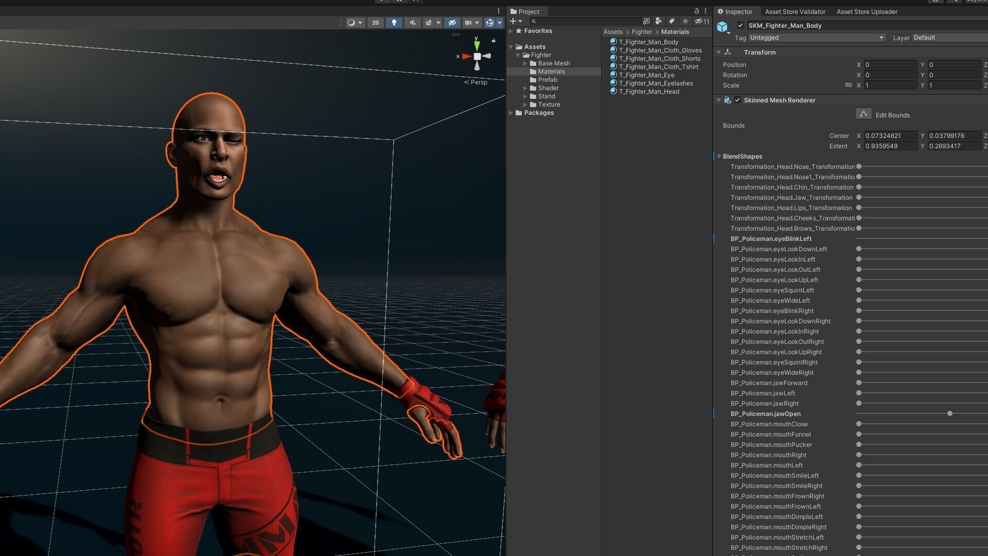 Fighter Man Low-poly 3D model_23