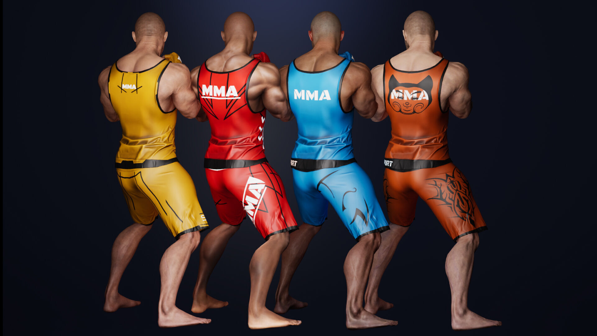 Fighter Man Low-poly 3D model_4