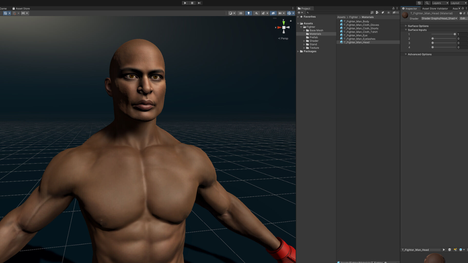 Fighter Man Low-poly 3D model_24
