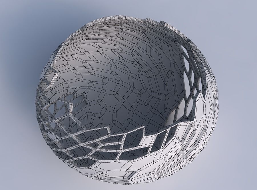 Bowl squeezed twisted with reptile skin with dents and holes 3D print model_6