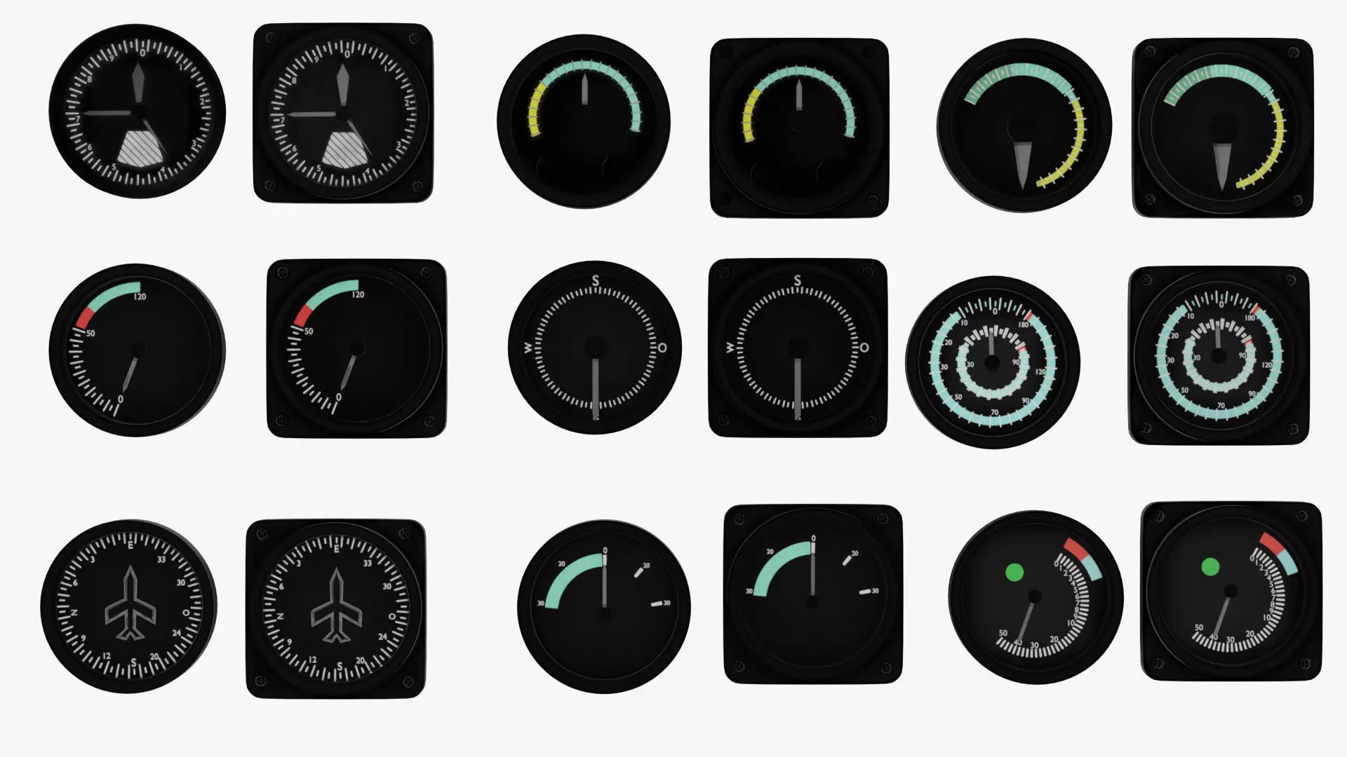Low Poly Realistic Tachometer for Cars and Aircraft Low-poly 3D model_0