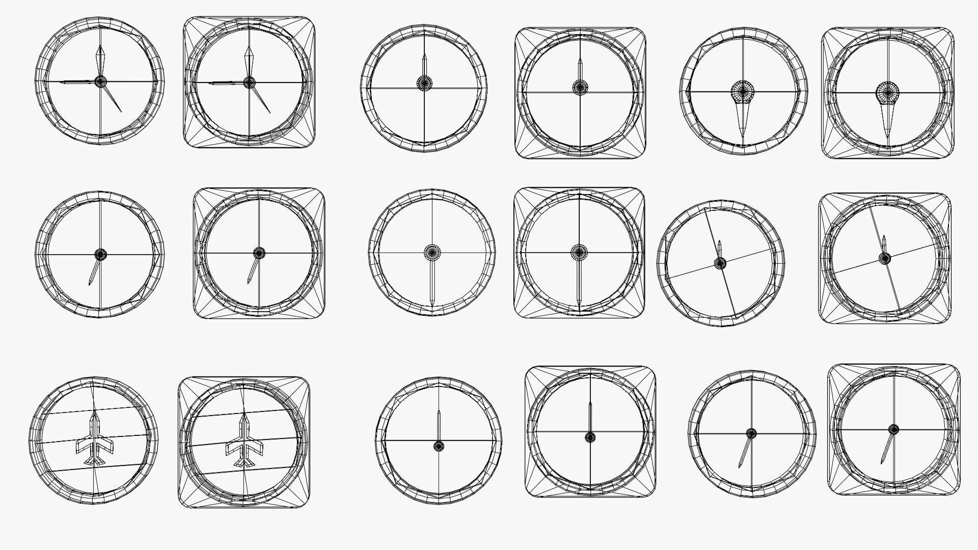 Low Poly Realistic Tachometer for Cars and Aircraft Low-poly 3D model_3