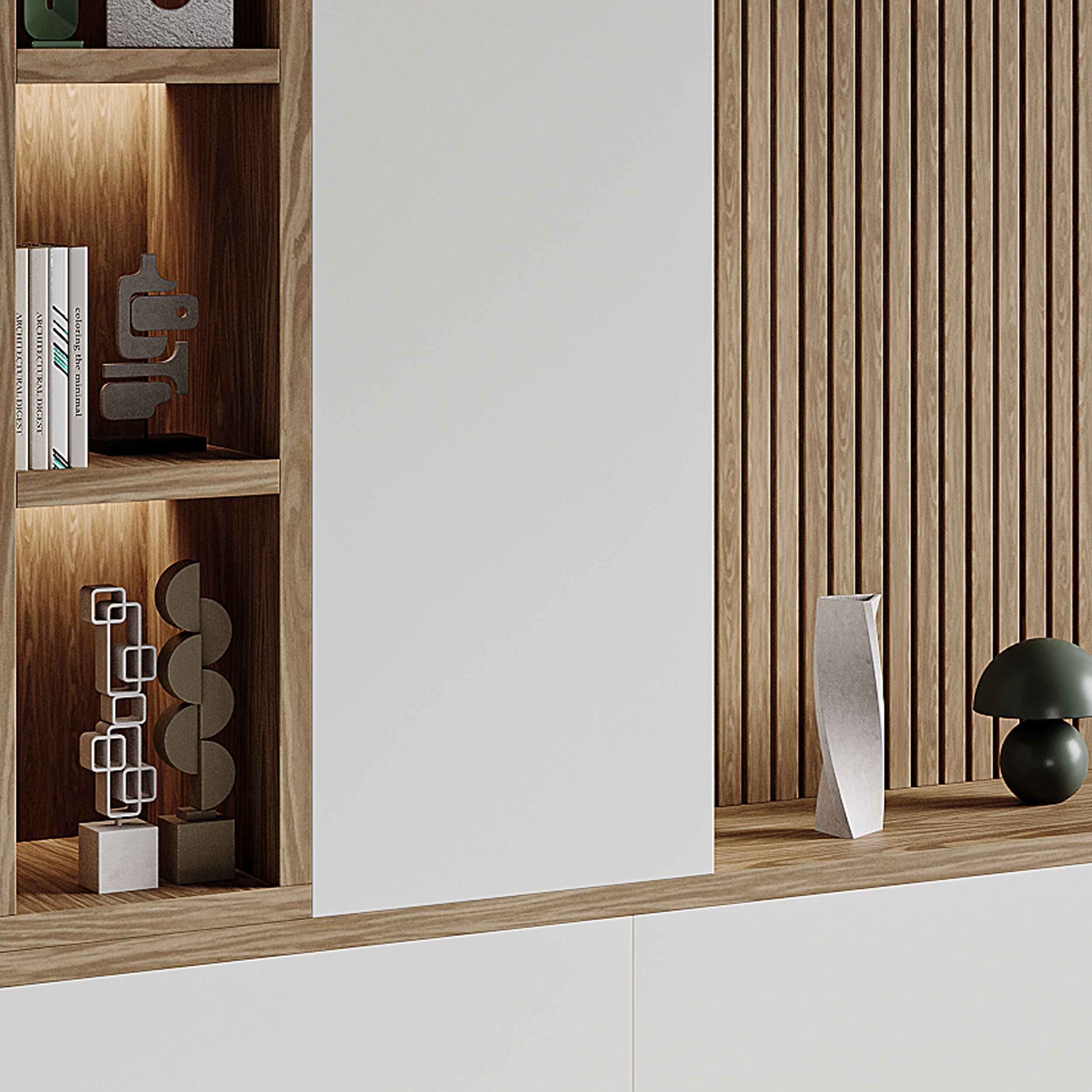 Modern TV Wall 019 3D model_4