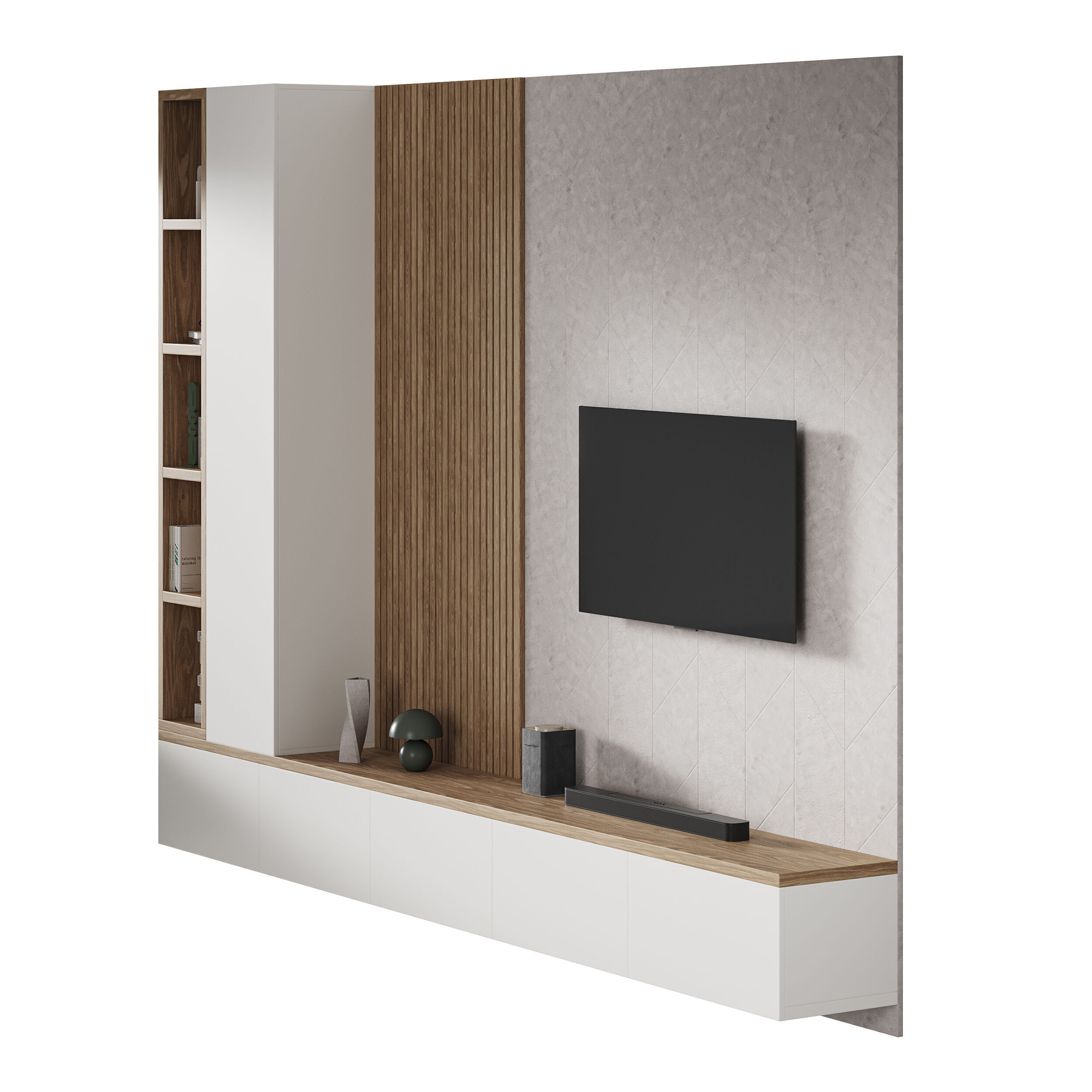 Modern TV Wall 019 3D model_3