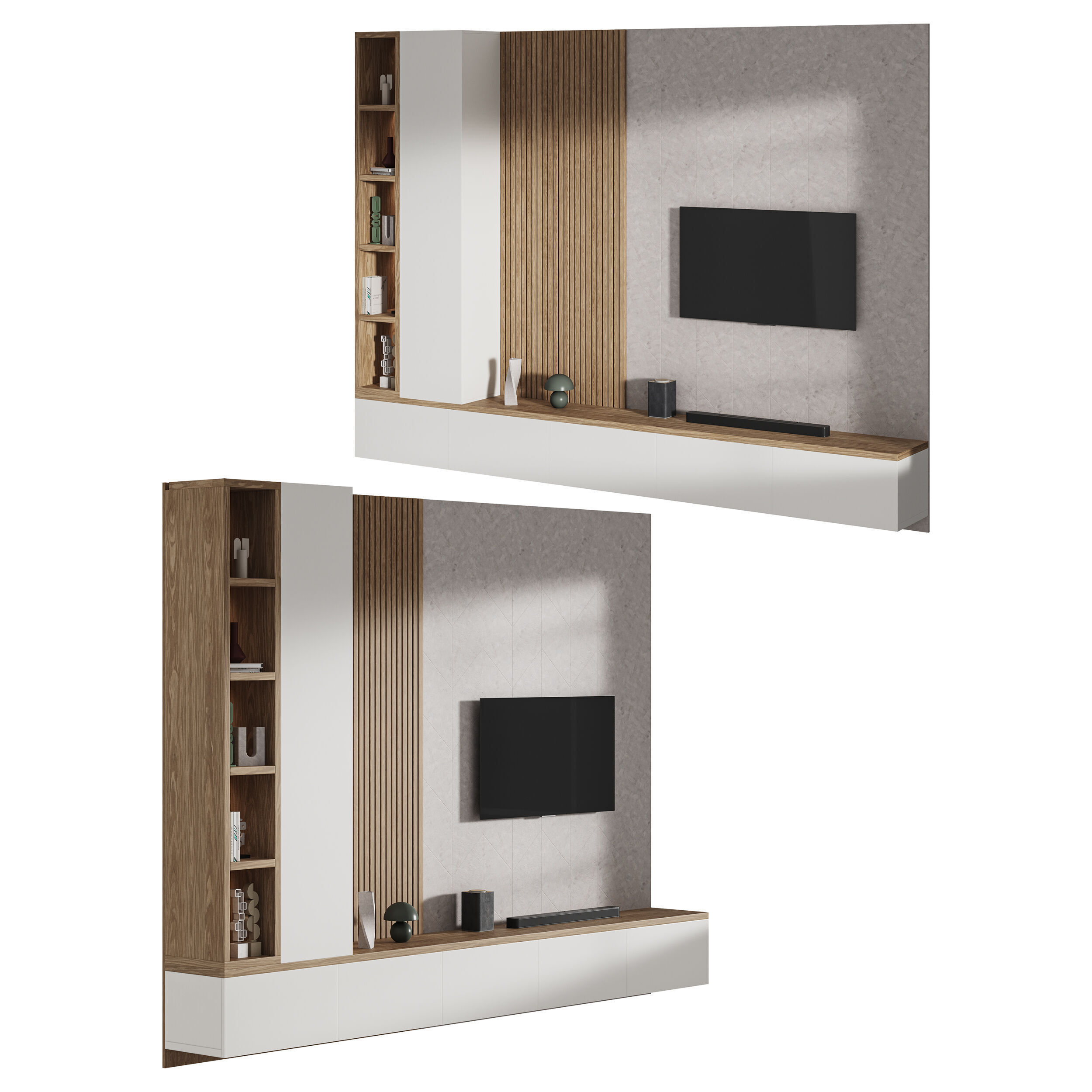 Modern TV Wall 019 3D model_10