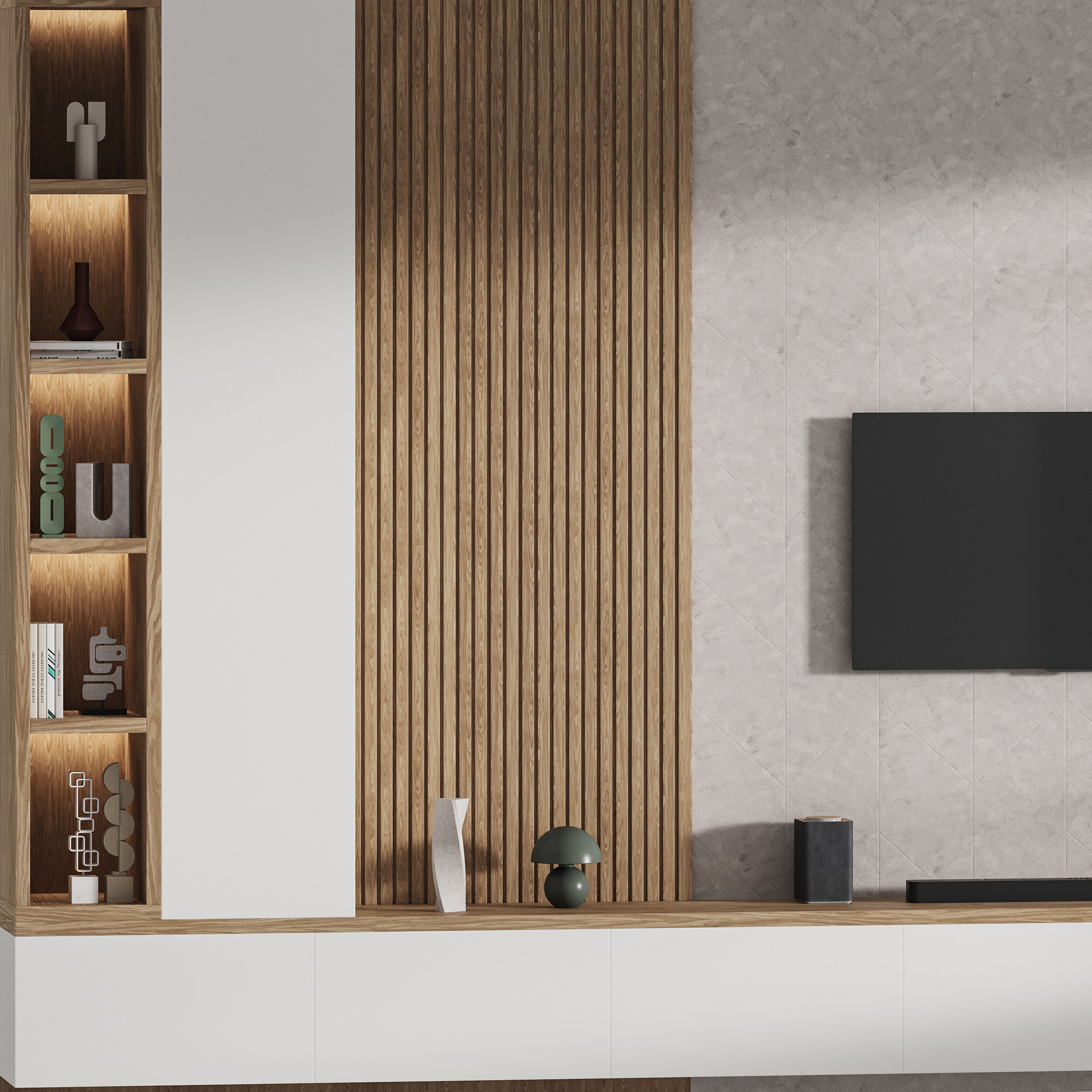 Modern TV Wall 019 3D model_11
