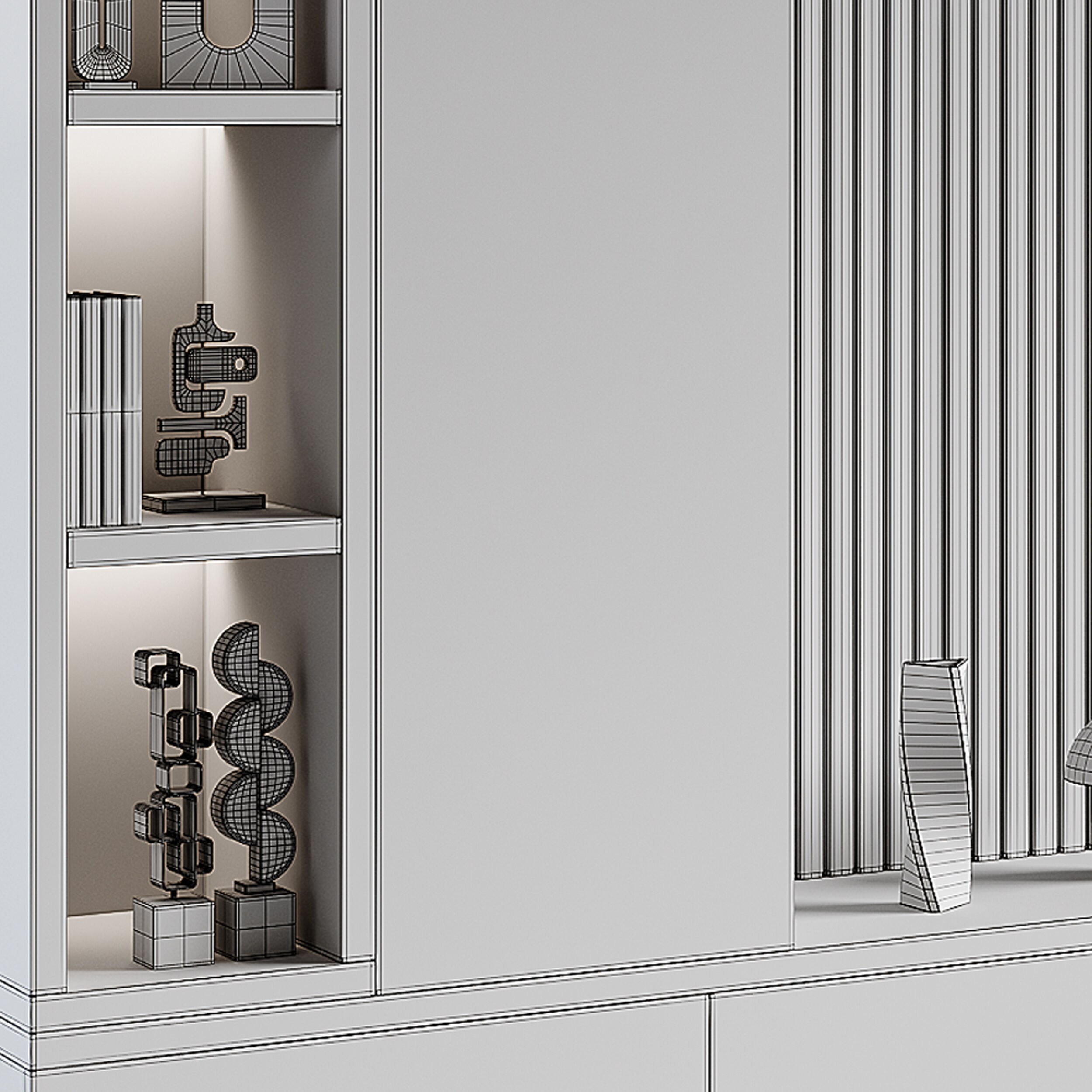 Modern TV Wall 019 3D model_14