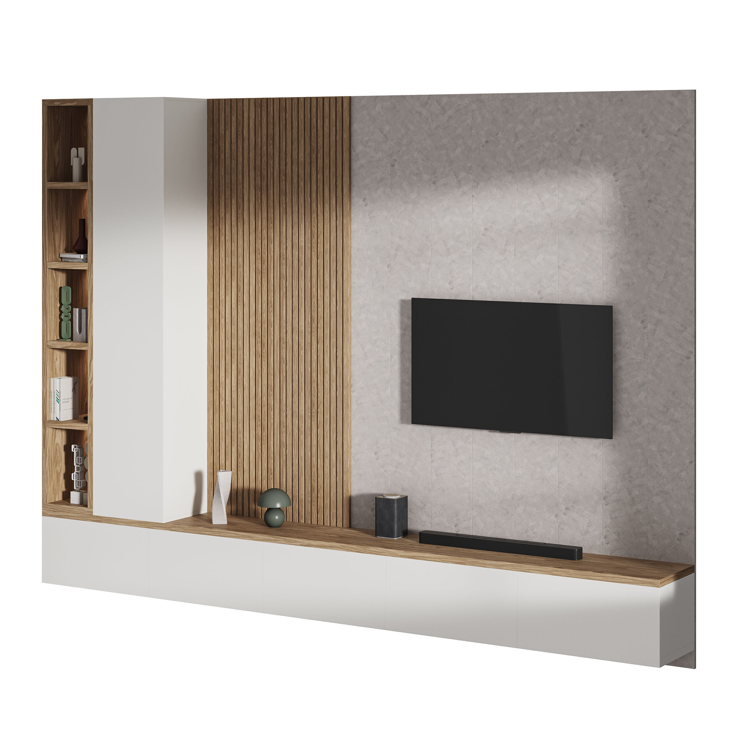 Modern TV Wall 019 3D model_7
