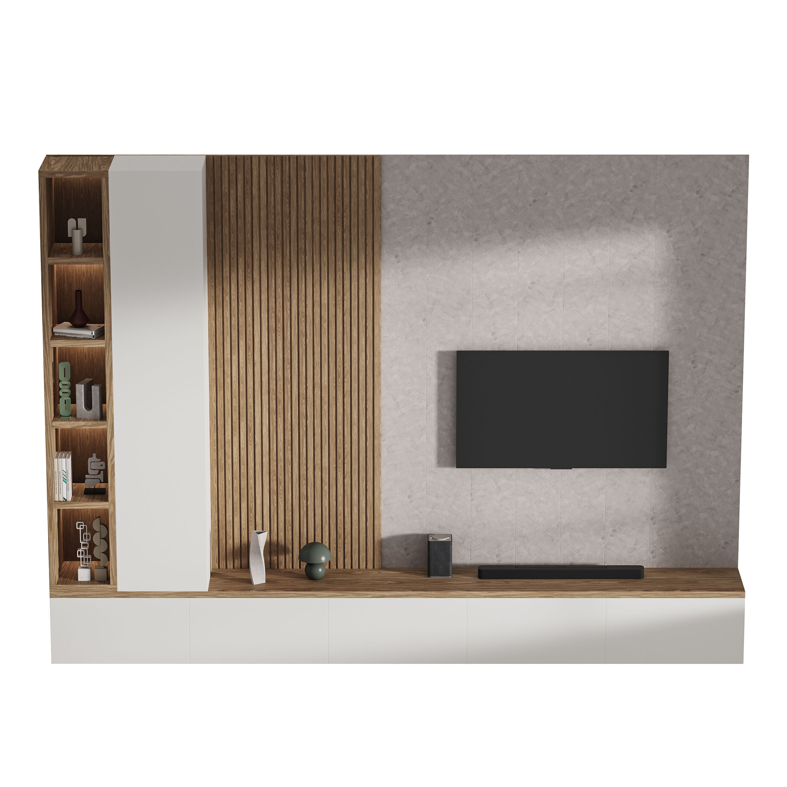 Modern TV Wall 019 3D model_6