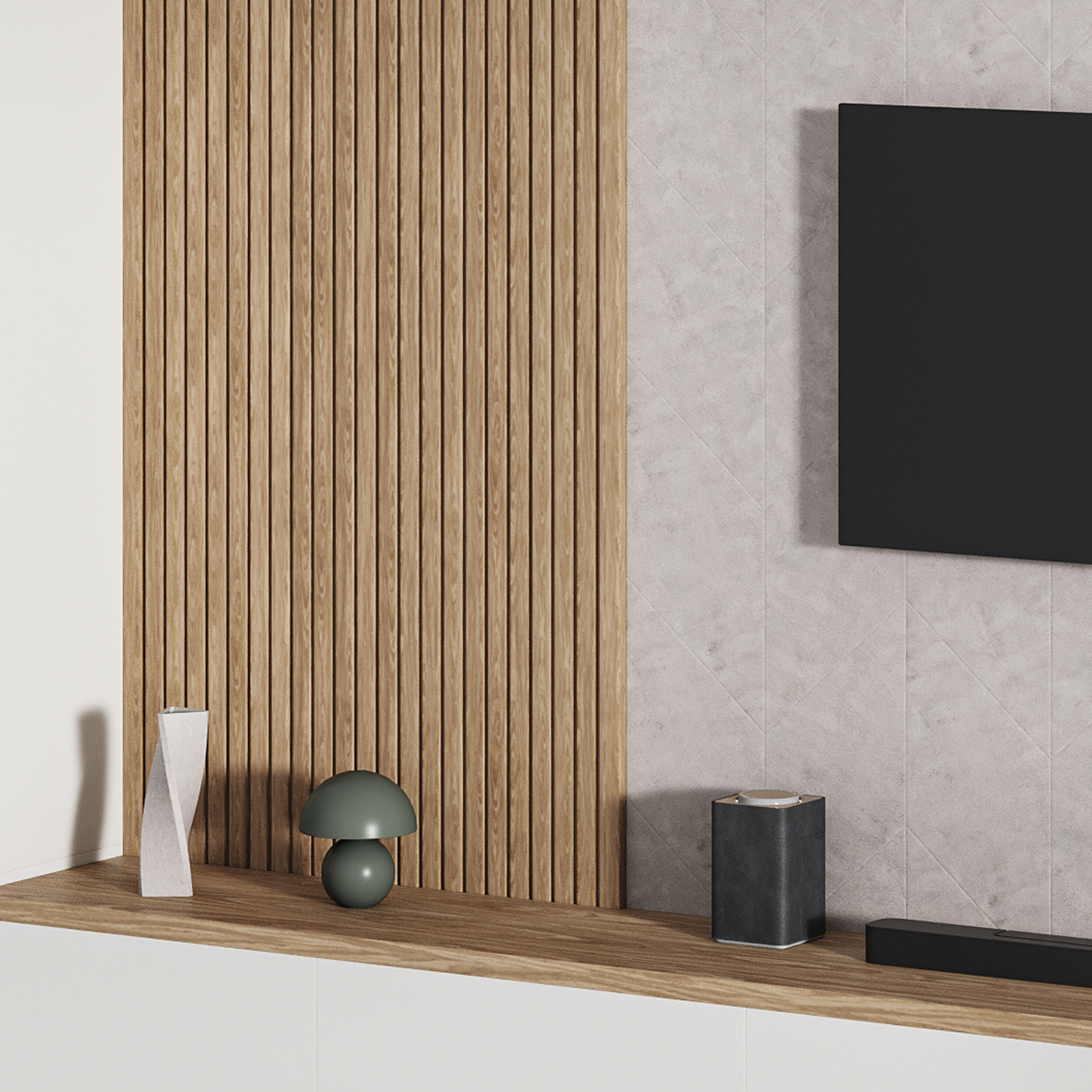 Modern TV Wall 019 3D model_9