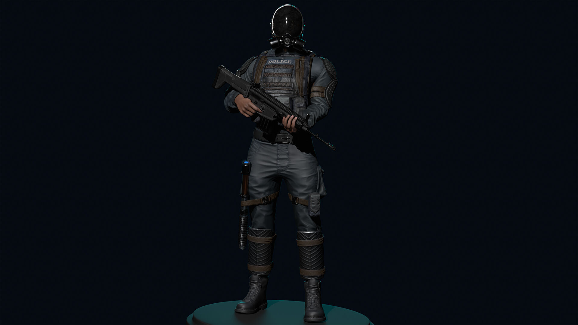 Policeman Low-poly 3D model_18