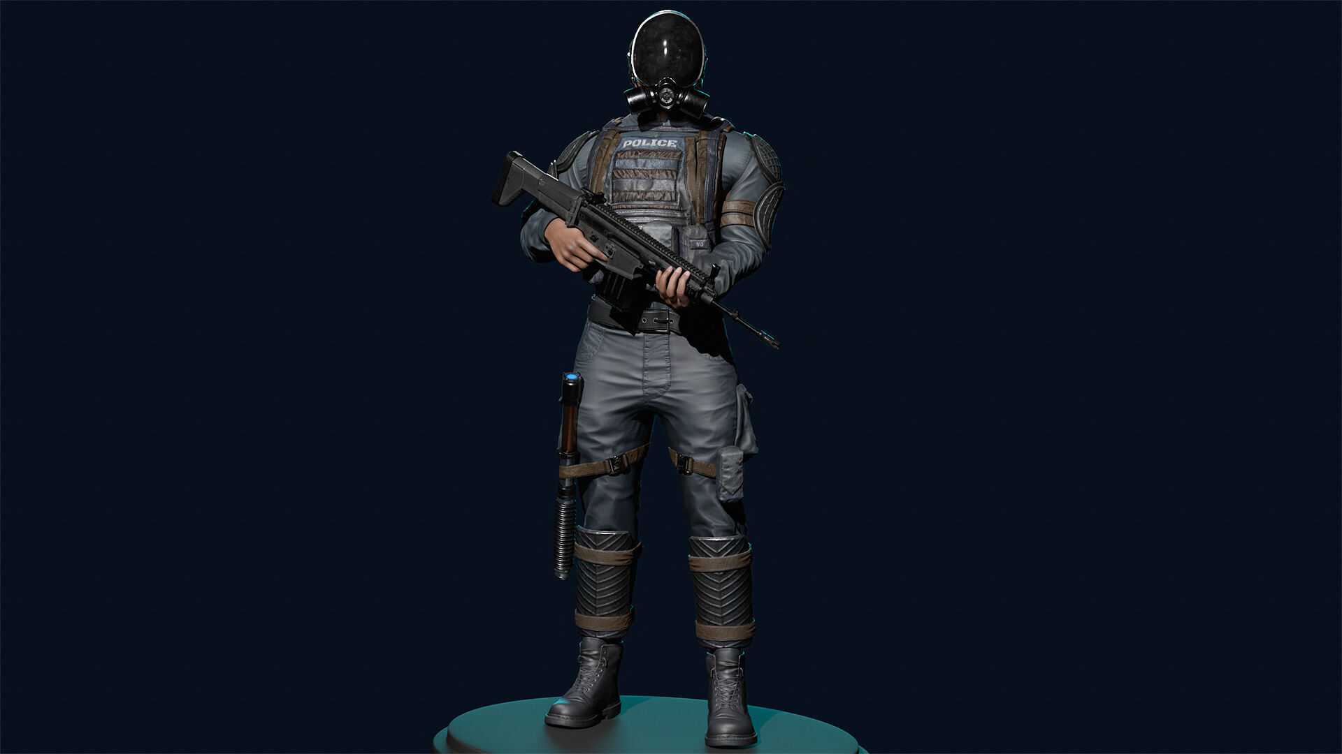 Policeman Low-poly 3D model_10
